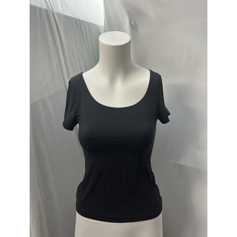 SUUKSESS Double Lined Fitted Basic T Round Neck Short Sleeve Y2K Crop Top Small